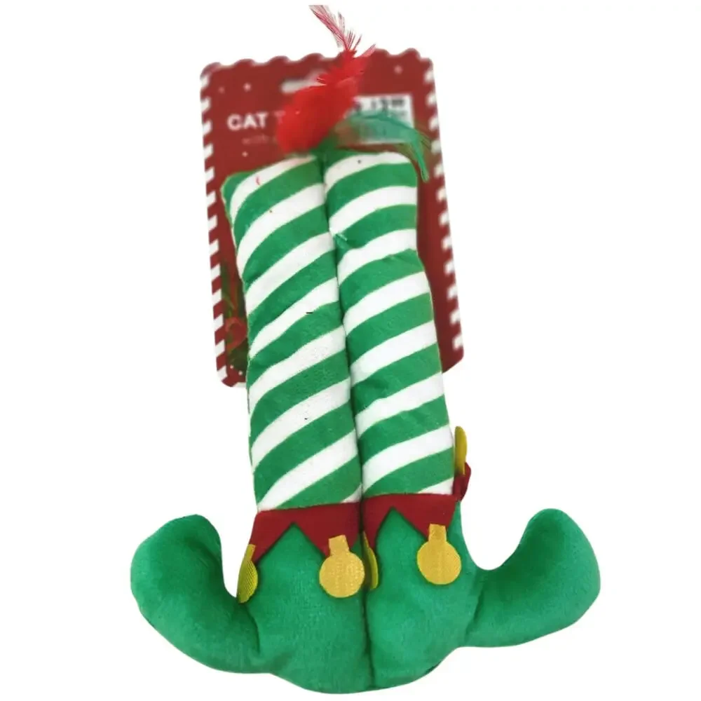 Christmas Stocking Elf Plush soft Catnip Toy Pet Cat Kitten Toy Gift